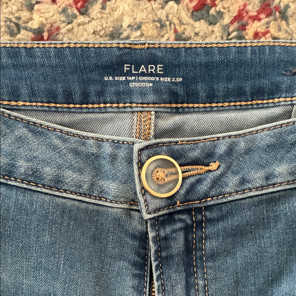 Chico's Light Blue Flare Jeans-14P - Picture 3 of 5